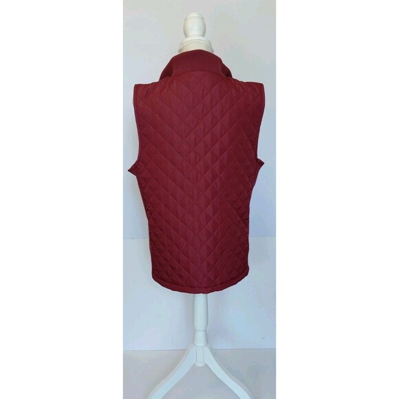 NWT Bienzoe Size L Burgundy Light-weight Quilted Full Zip Vest - Picture 4 of 9